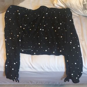 Kendall and Kyle. Off the shoulder top